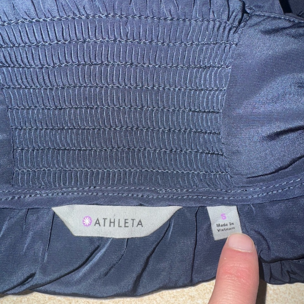 Athleta Eyelet Marbella Dress Navy Size‎ Small EUC - Picture 6 of 8